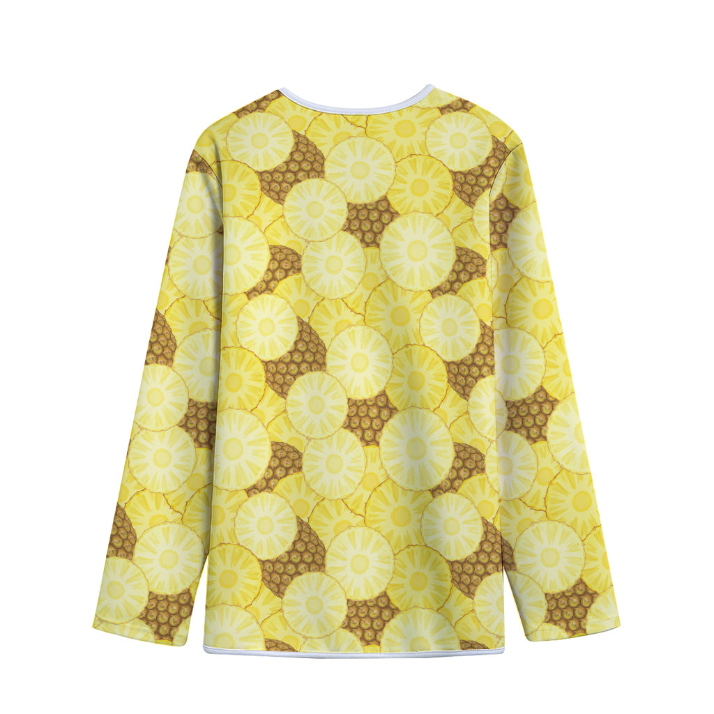 Pineapple Slices Pattern Print Long Sleeve Short Coat