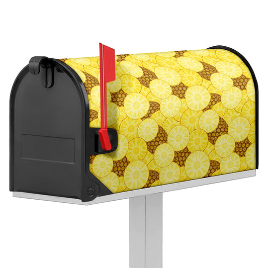 Pineapple Slices Pattern Print Mailbox Cover