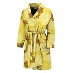 Pineapple Slices Pattern Print Men's Bathrobe