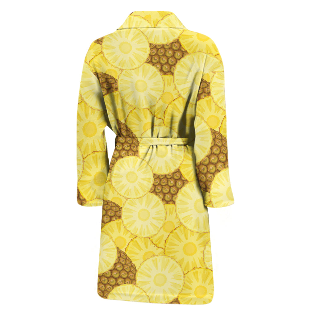Pineapple Slices Pattern Print Men's Bathrobe
