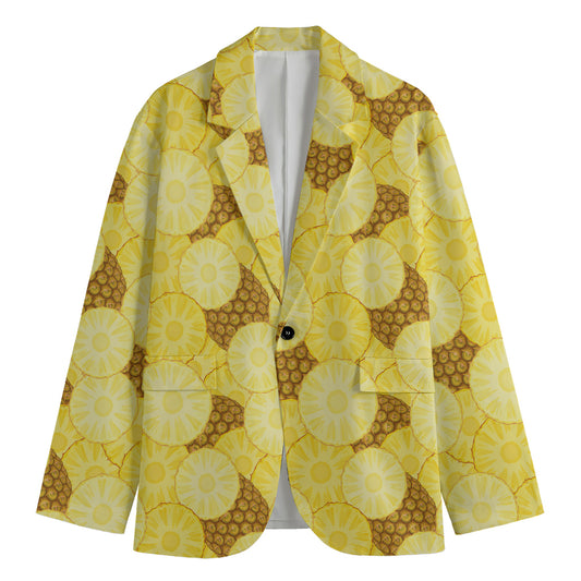 Pineapple Slices Pattern Print Men's Blazer