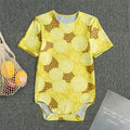 Pineapple Slices Pattern Print Men's Bodysuit