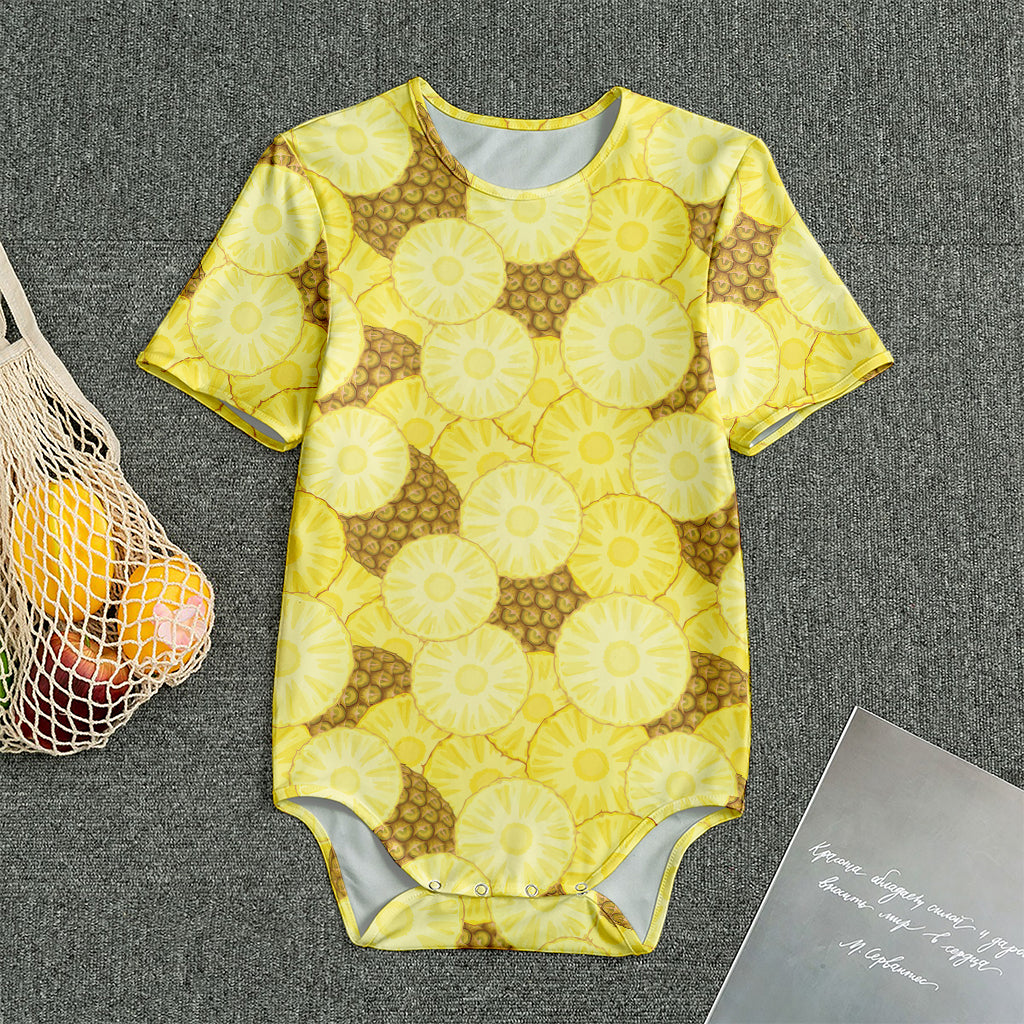 Pineapple Slices Pattern Print Men's Bodysuit