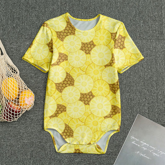 Pineapple Slices Pattern Print Men's Bodysuit