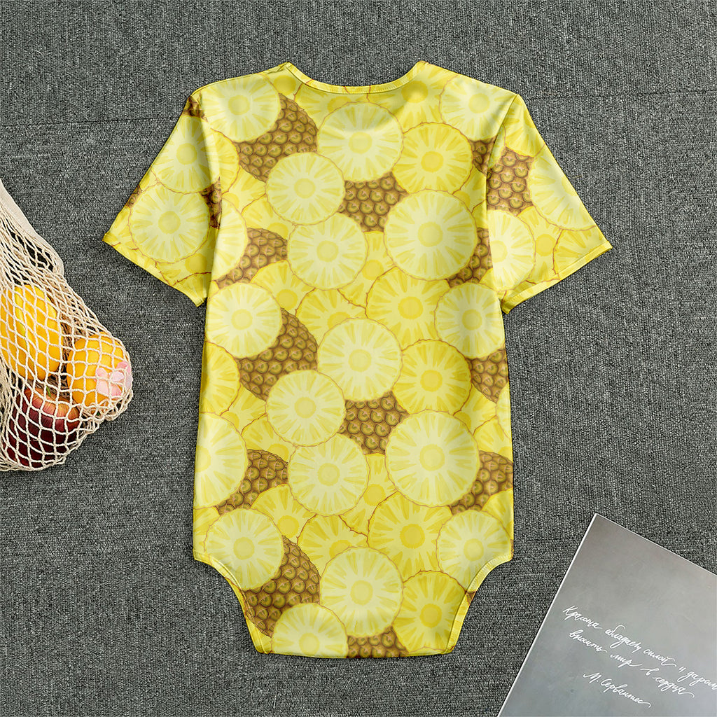 Pineapple Slices Pattern Print Men's Bodysuit