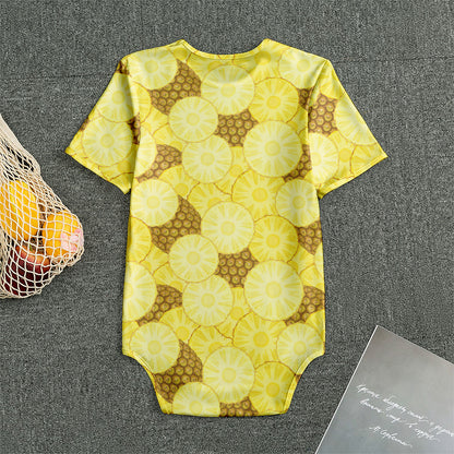 Pineapple Slices Pattern Print Men's Bodysuit