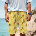 Pineapple Slices Pattern Print Men's Cargo Shorts