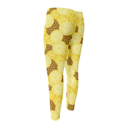 Pineapple Slices Pattern Print Men's Compression Pants