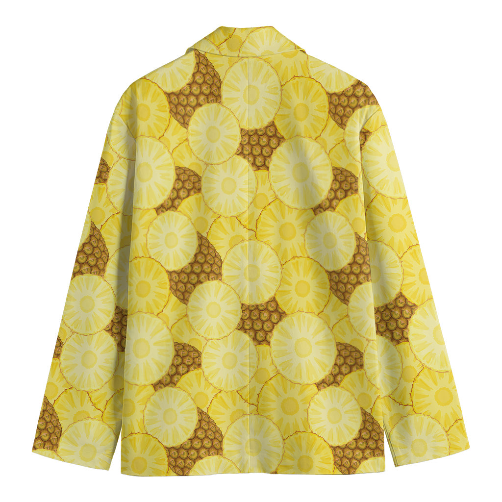 Pineapple Slices Pattern Print Men's Cotton Blazer