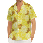 Pineapple Slices Pattern Print Men's Deep V-Neck Shirt