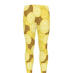 Pineapple Slices Pattern Print Men's leggings