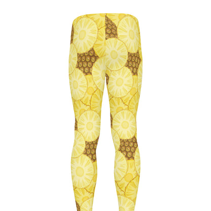 Pineapple Slices Pattern Print Men's leggings