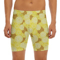 Pineapple Slices Pattern Print Men's Long Boxer Briefs