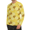 Pineapple Slices Pattern Print Men's Long Sleeve Rash Guard