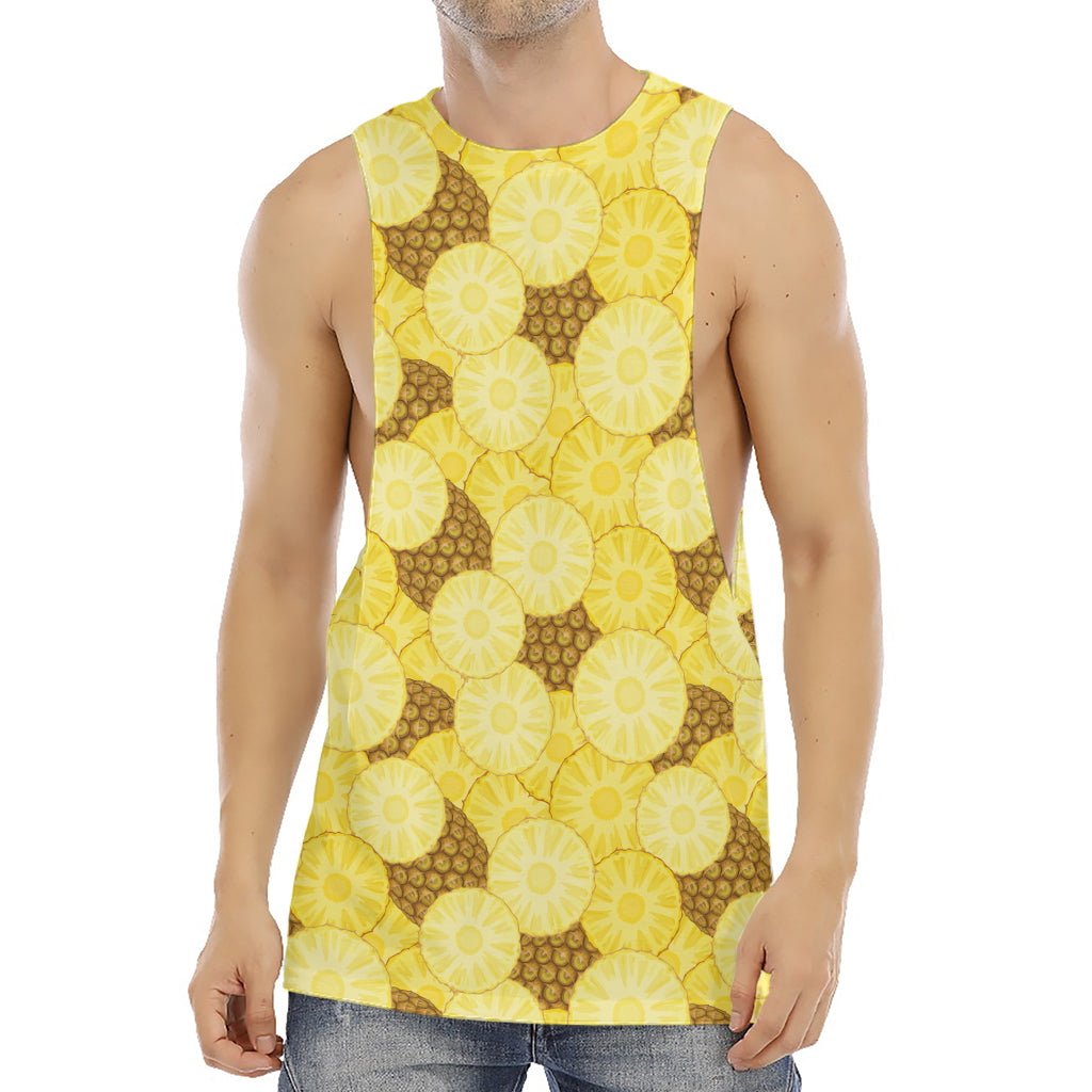 Pineapple Slices Pattern Print Men's Muscle Tank Top