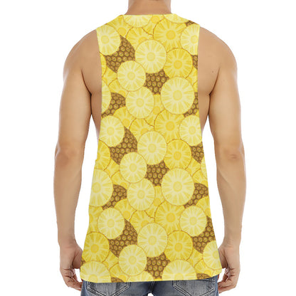 Pineapple Slices Pattern Print Men's Muscle Tank Top