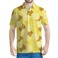 Pineapple Slices Pattern Print Men's Polo Shirt