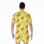 Pineapple Slices Pattern Print Men's Rompers