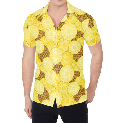 Pineapple Slices Pattern Print Men's Shirt