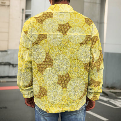 Pineapple Slices Pattern Print Men's Shirt Jacket