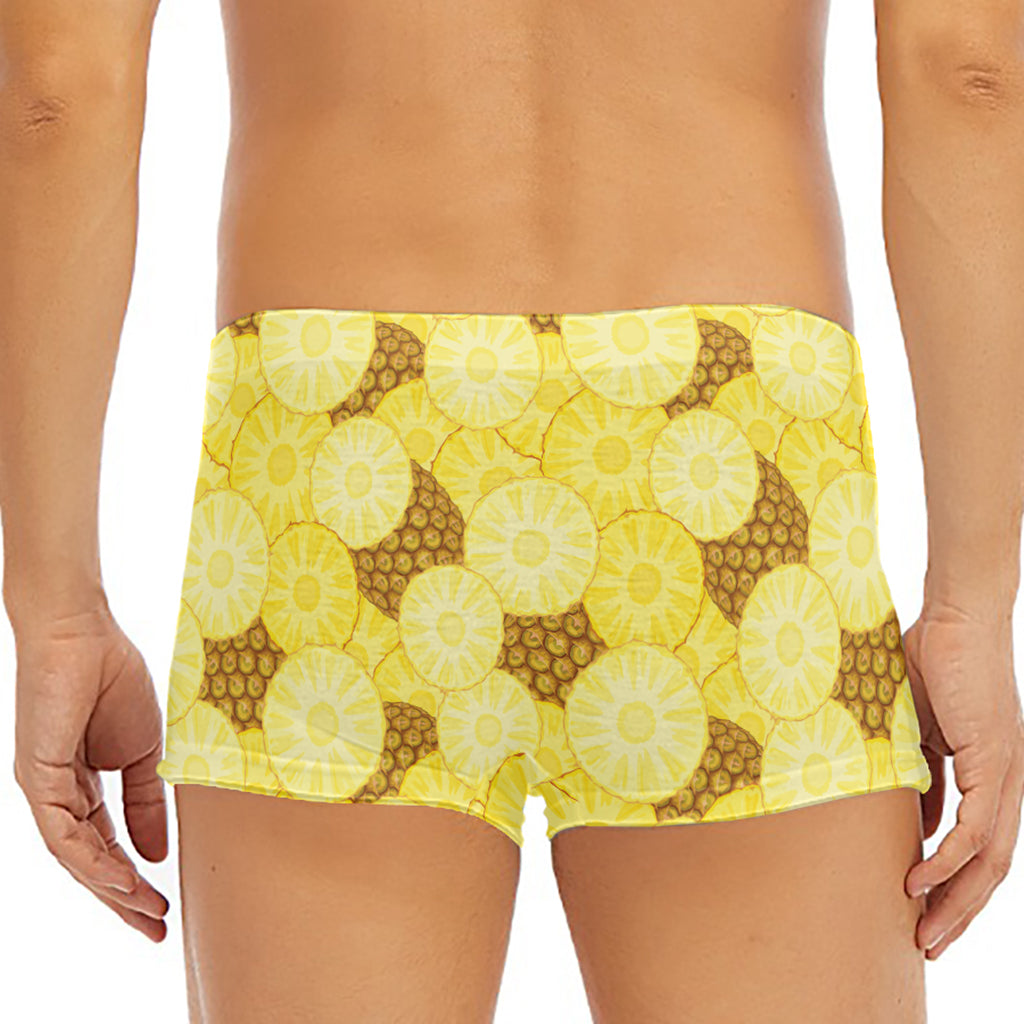 Pineapple Slices Pattern Print Men's Short Boxer Briefs