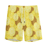 Pineapple Slices Pattern Print Men's Sports Shorts