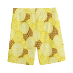 Pineapple Slices Pattern Print Men's Sports Shorts