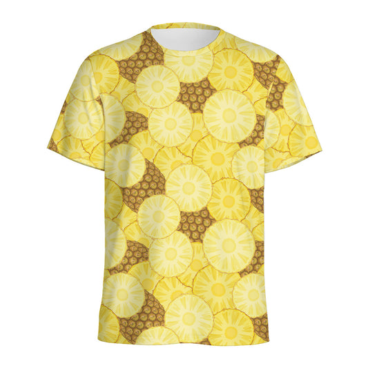 Pineapple Slices Pattern Print Men's Sports T-Shirt