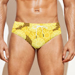 Pineapple Slices Pattern Print Men's Swim Briefs