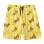 Pineapple Slices Pattern Print Men's Swim Trunks