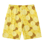 Pineapple Slices Pattern Print Men's Swim Trunks