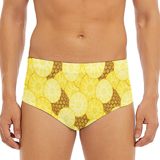 Pineapple Slices Pattern Print Men's Triangle Swim Briefs