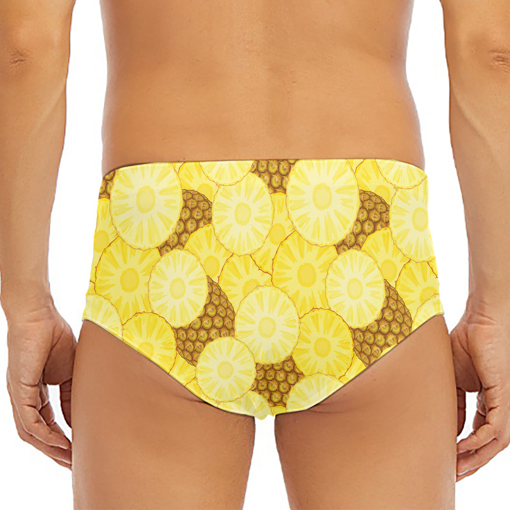 Pineapple Slices Pattern Print Men's Triangle Swim Briefs