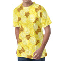 Pineapple Slices Pattern Print Men's Velvet T-Shirt