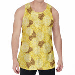Pineapple Slices Pattern Print Men's Velvet Tank Top
