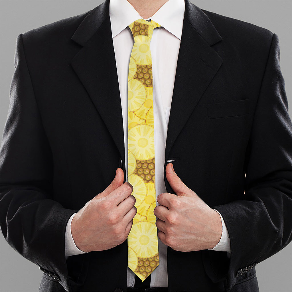 Pineapple Slices Pattern Print Necktie