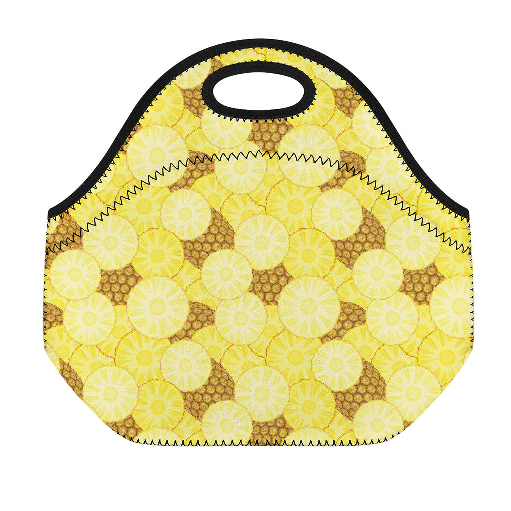 Pineapple Slices Pattern Print Neoprene Lunch Bag