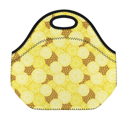 Pineapple Slices Pattern Print Neoprene Lunch Bag