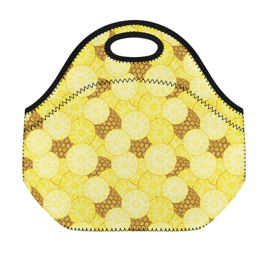 Pineapple Slices Pattern Print Neoprene Lunch Bag