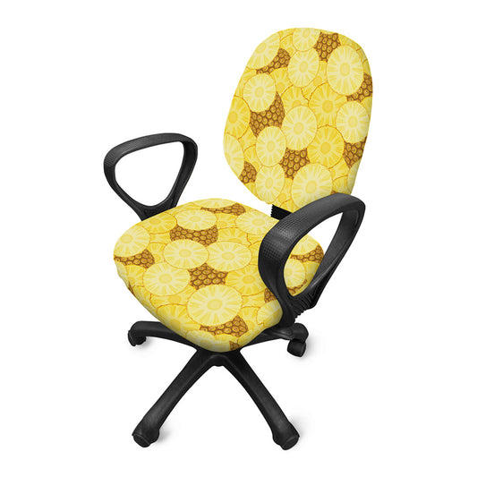 Pineapple Slices Pattern Print Office Chair Cover