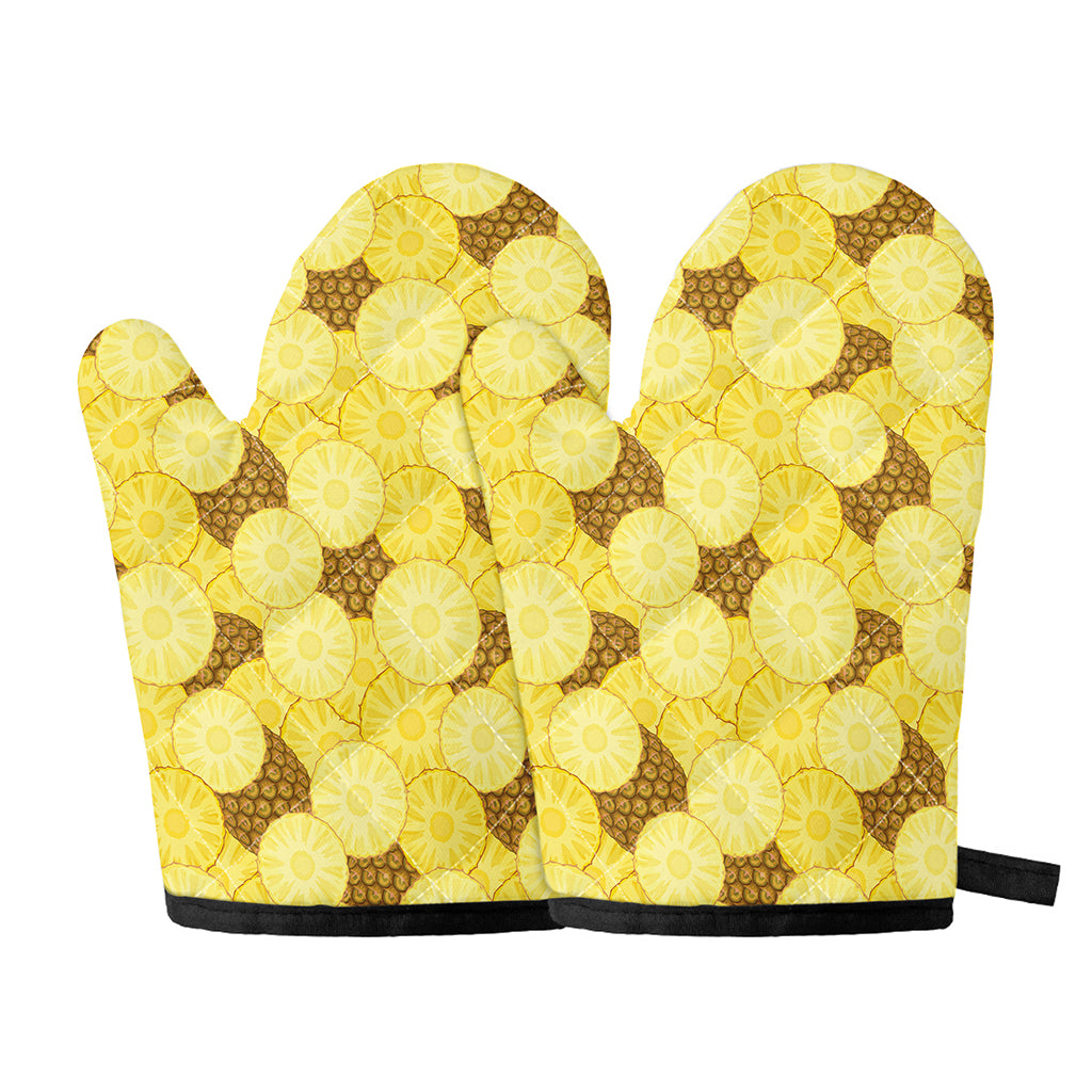 Pineapple Slices Pattern Print Oven Mitts