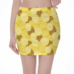 Pineapple Slices Pattern Print Pencil Mini Skirt