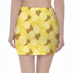 Pineapple Slices Pattern Print Pencil Mini Skirt