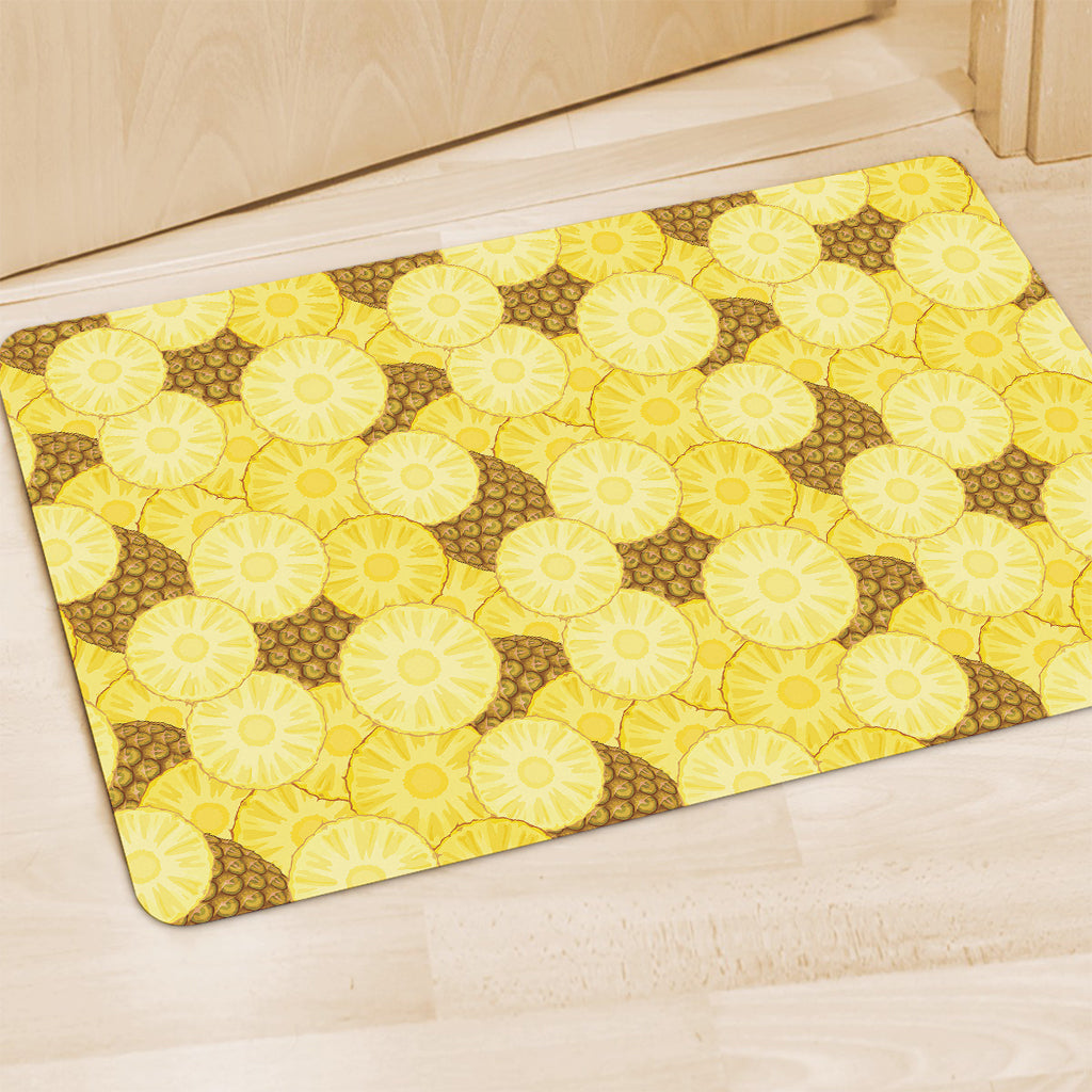 Pineapple Slices Pattern Print Polyester Doormat