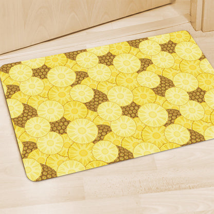 Pineapple Slices Pattern Print Polyester Doormat