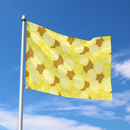 Pineapple Slices Pattern Print Polyester Flag