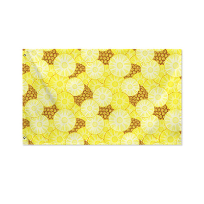 Pineapple Slices Pattern Print Polyester Flag