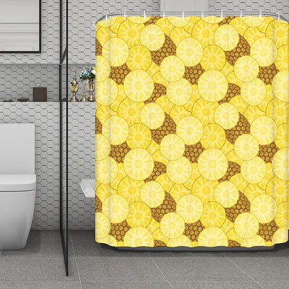 Pineapple Slices Pattern Print Polyester Shower Curtain