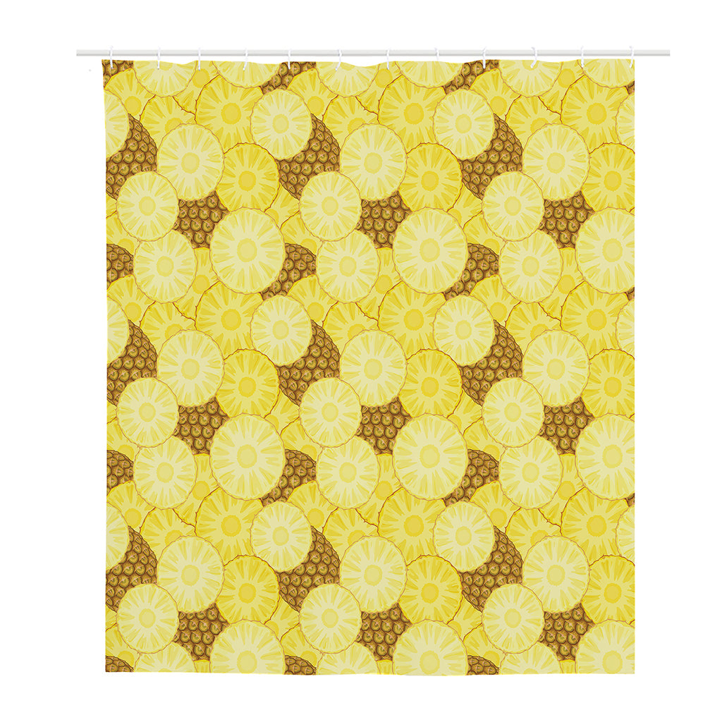 Pineapple Slices Pattern Print Polyester Shower Curtain