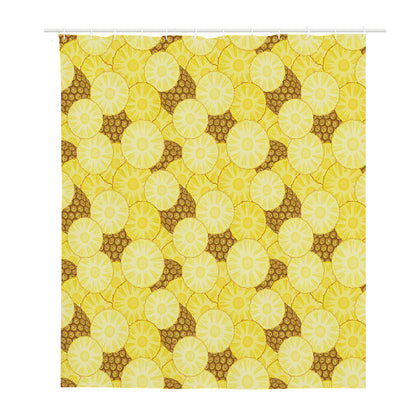 Pineapple Slices Pattern Print Polyester Shower Curtain